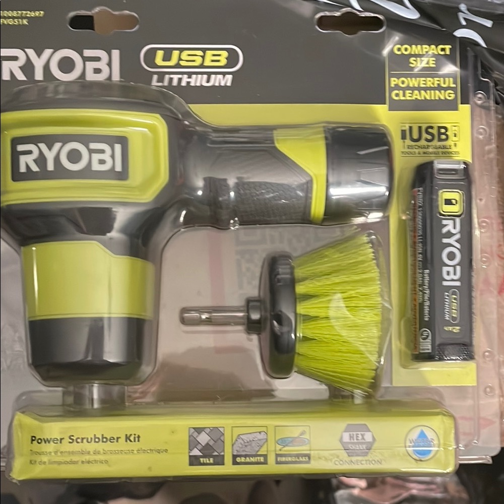 Ryobi USB Lithium Power Scrubber Kit